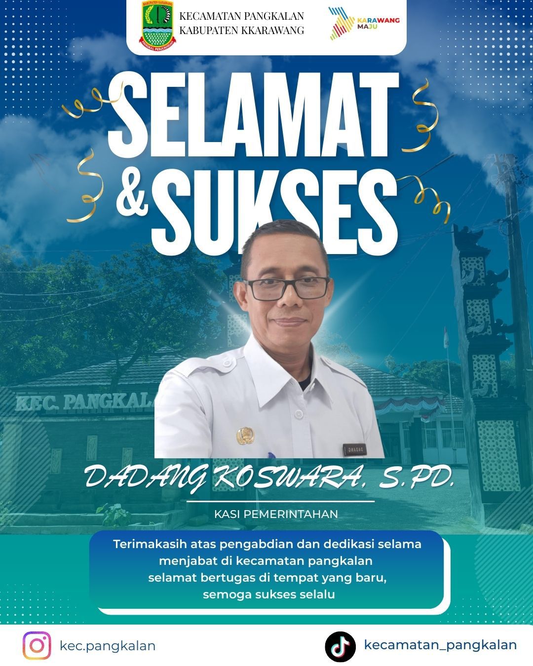 Selamat Bertugas di Jabatan Baru, Bapak Dadang Koswara, S.Pd.